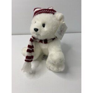 Russ Peppermint White Teddy Polar Bear 9" Plush Stuffed Animal Daisy Chain Press